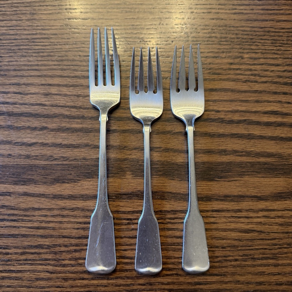 Oneida Stainless Flatware AMERICAN COLONIAL Salad Forks (2) Dinner Fork (1)